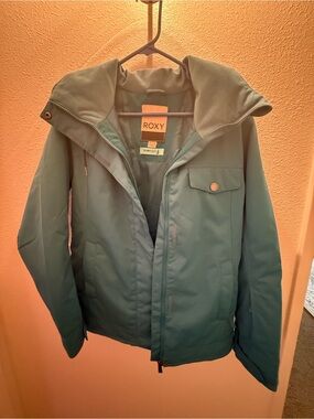 Roxy Teal Green Hooded Ski Jacket